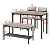 Dining Table and 2 Chairs with Bench,Breakfast Dining Table and Chairs Set 4pcs
