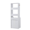 Tall Wood Bedside Cabinet Table Hanging Hook Storage Shelf Drawer with Lock Keys