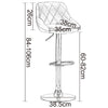 1/2x Bar Stool Swivel Gas Lift PU Leather Padded Barstool Breakfast Kitchen Pub