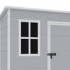 Grey Large Plastic Garden Shed Outdoor Storage Shed w/ Door and Window 181x183cm