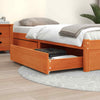 Bed Drawers 2 pcs Wax Brown Solid Wood Pine W4S6