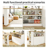 Kitchen Island Cabinet w/ Extendable Swivel Dining Table 360° Rotating Bar Table
