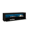 Modern 120cm TV Stand Unit Cabinet Shelf High Gloss Front with LED Lights Black