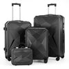 4PCS Suitcase Set ABS Hard Shell Trolley Cabin 4 Wheels Light Travel Luggage Set