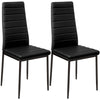 Dining Table Chairs 4/6 Set Black PU Leather Seat Dining Kitchen Room Furniture