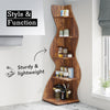5-Tier Corner Shelf, Modern Wall Bookshelf Small Bookcase Storage Rack w/ Shape