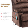 Power Riser & Recliner Armchair Fabric Velvet Electric Massage Sofa Chair Brown