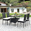 5-Piece Patio Rattan Dining Set Outdoor Dining Furniture w/ 1 Table &4 Chairs