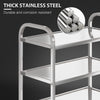 3 Shelves Stainless Steel Service Trolley Kitchen Trolley Food Trolley w/Brake