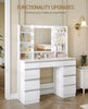 Dressing Table with Led Lights Large Mirror 9 Drawers White Makeup Desk Ambient
