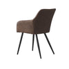 Set of 2 Faux Leather Dining Chairs Brown Armchair Kitchen Restaurant Modern