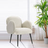 Tub Chair Modern Accent Chair Curved Back Teddy Upholstered Armchair metal Legs