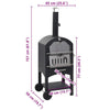 Charcoal Fired Outdoor Pizza Oven with Fireclay Stone Garden Cooker