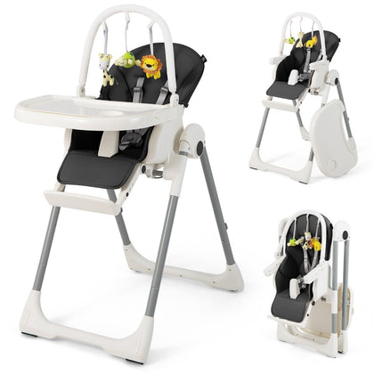 4-in-1 Baby High Chair Toddler Foldable Feeding Chair Adjustable Dining Chair