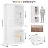 Kitchen Cabinet Pantry Tall Storage Cupboard 4 Doors 2 Drawers Modern White Unit