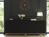 Modern Sideboard I 200cm I Black I Fluted Fronts I Gold Legs I Storage Cabinet