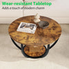 28" Round Coffee Table with Storage,2-Tier Wood Accent Center Table for Living R