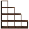 Room Divider Bookcase 4-Tier Brown Oak 131.5x29x131.5 cm Engineered Wood