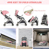Portable Baby Stroller One-Hand Folding Pushchair W/Adjustable Backrest Footrest