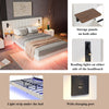 Panel Plush Velvet Upholstered Bed Frame Double With Headboard Built-In Lights