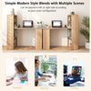 Computer Desk Wooden PC Laptop Table Writing Workstation 6-Tier Storage Shelves