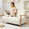 2 Seater Sofa, Fabric Modern Loveseat for Living Room, Cream