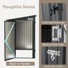Metal Garden Shed 8x4ft Lockable Tool Store Sloped Roof Galvanized Steel Grey