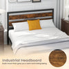 Double Bed Frame Industrial Metal Platform Bed with Headboard and Footboard