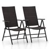 High Back Garden Outdoor Chair 7 Comfortable Positions Rattan Folding Chairs