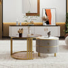 Nesting Coffee Tables Set Round Stacking Side Tables Living Room Furniture Grey