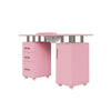 Manicure Nail Table Movable Nail Station Desk with Casters for Nails Art Beauty