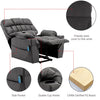 Electric Riser Lounge Recliner Chair Fabric Massage Heat Armchair Single Sofa