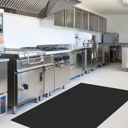 Anti Slip Garage Coin Black Rubber Flooring Matting Industrial Roll Mat 3mm UK