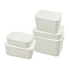 White Storage Boxes with Lid Plastic Storage Basket Cupboard Organiser Stackable