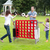 Giant 4 in a Row Game Jumbo Connect 4 Games w/42 Rings Basketball Hoop-Grey