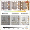 White Modern Dressing Table with LED Lights Mirror Vanity Make up Desk 4 Drawers