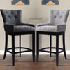 Upholstered Bar Stools Tufted Mid Century Accent Footrest Kitchen Counter Chairs