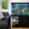 Fish Tank Aquarium Cabinet Black 300L 65 Gal LED Blue Gravel + Ornaments