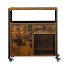 Brown Office Filing Cabinet Mobile Printer Stand File Storage Drawer Wheels