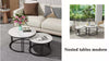 FATIVO Nesting Coffee Table Set of 2 White Marble Round End Table Pedestal Desk
