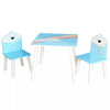 Kids Wooden Table & 2 Chairs Themed Set Furniture Play Room Desk Toddlers Junior