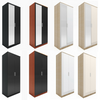Multicolor 2 Door Wardrobe High Gloss Storage Hanging Rail Furniture with Mirror