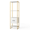 Shelving Storage Organizer Living Room 5-Tier Bookshelf w/Shelves-White