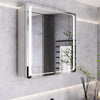 Wall Mount LED Mirror Cabinet 2-Door Storage Cupboard w/ Bluetooth Shaver Socket