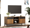 Mondeer Industrial TV Stand Cabinet TV Unit with 2 Hollow Metal Door Panels