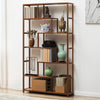 Tall Wooden Shelves Bookcase 7Tiers Bookshelf Display Storage Furniture Rack