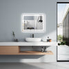 Rectangle LED Demister Bathroom Mirror 3 Color Lights Illuminate Touch Sensor