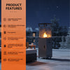 Outdoor Gas Patio Heater - 13kW Powerful Standing Propane Heater with Wheels