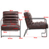 Upholstered Distressed Faux Leather Tan Armchair Chair Lounge Sofa Living Room