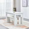 Modern 3Pcs Dining Bench Set Table+ 2 Bench Dining Room Kitchen for Small Space